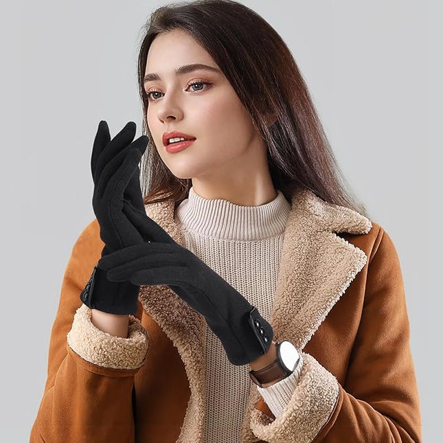 Clothirily Winter Gloves for Women, Touchscreen Texting Winter Gloves Women, Fleece Lined Warm Winter Glove for Cold Weather