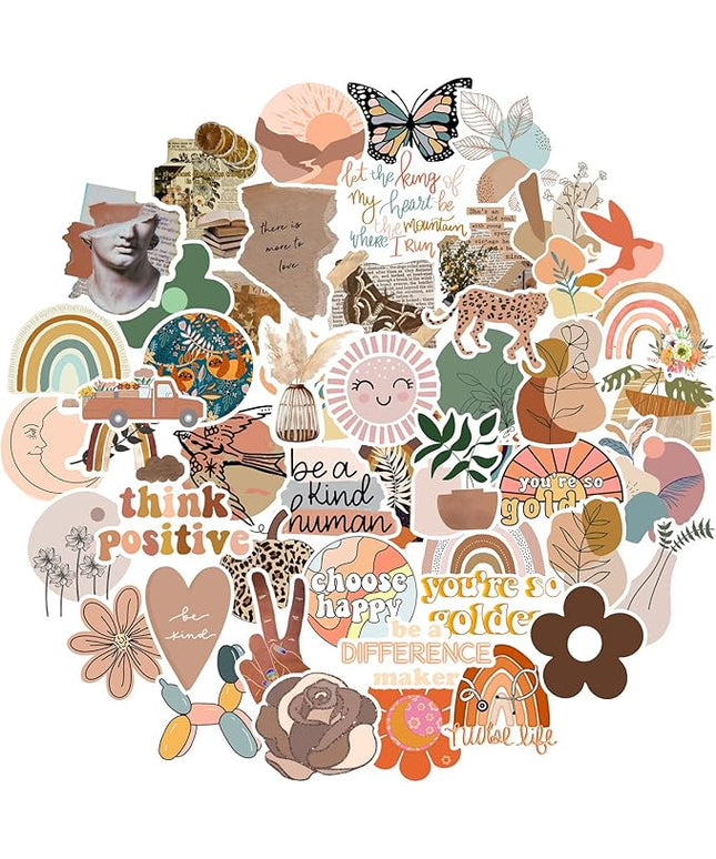 Vintage Aesthetic Stickers 50 Pcs, Vinyl Waterproof Stickers for Water Bottles Laptop Phone Computer Guitar (1)