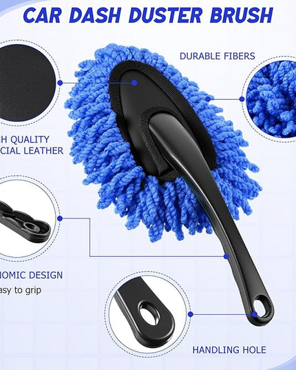 16 Pcs Windshield Cleaner Tool, Car Cleaning Kit with Various Detailing Brushes Set Spray Bottle Cleaner Towel Cleaning Gel Accessories Car Interior Detailing Kit for Windows Vents(Blue)