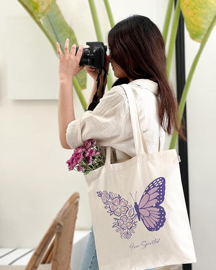 Eco Right Tote Bag for Women, Reusable Grocery Bag, Canvas Tote Bag for Shopping, Cotton Bag for Daily Use, Gifts for Women