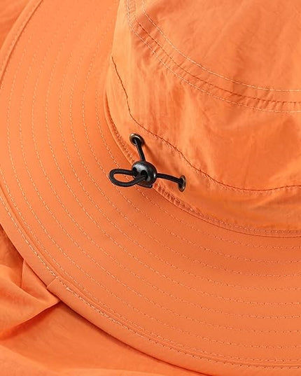 Home Prefer UPF50 Mens Sun Hat with Neck Flap Quick Dry UV Protection Cap Womens Wide Brim Fishing Hat Neck Flap Beach Garden