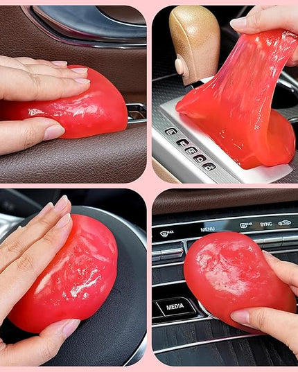 Car Cleaning Gel Car Cleaning Putty Car Putty Car Interior Cleaner Car Slime Car Detailing Kit Car Accessories Gifts for Men Women Stocking Stuffers Red