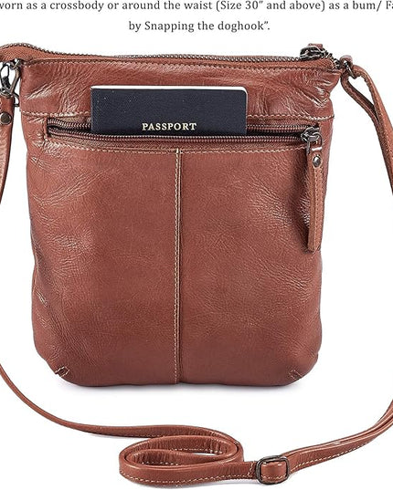 Crossbody Sling Bag for Women Small Real Leather Purse Vintage Travel Crossover Shoulder Bag Handmade