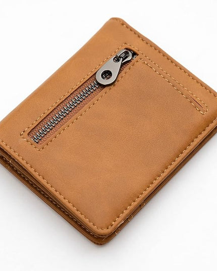 Alldaily Small RFID Wallet for Women Slim Compact Bifold Pocket Ladies Travel Mini Purse (Brown)