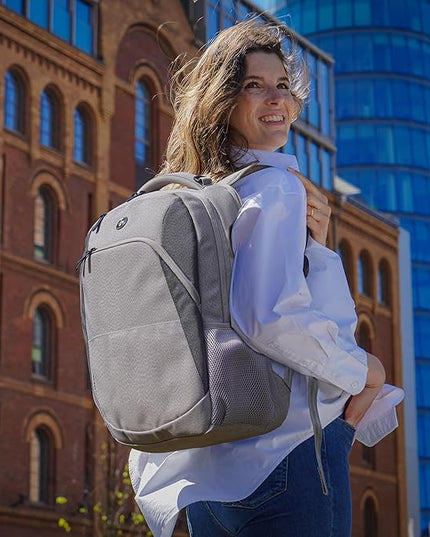 Swissdigital Design Business Laptop Backpack, College Laptops Backpack with USB Charging Port for Men and Women Fits 16 Inch Notebook, Mauve Grey | SD1670-05