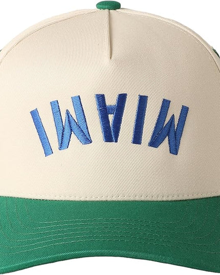 MIRMARU Two-Tone Vintage Canvas Trucker Hats for Men & Women, Adjustable Size Baseball Caps with Trendy Embroidered Design
