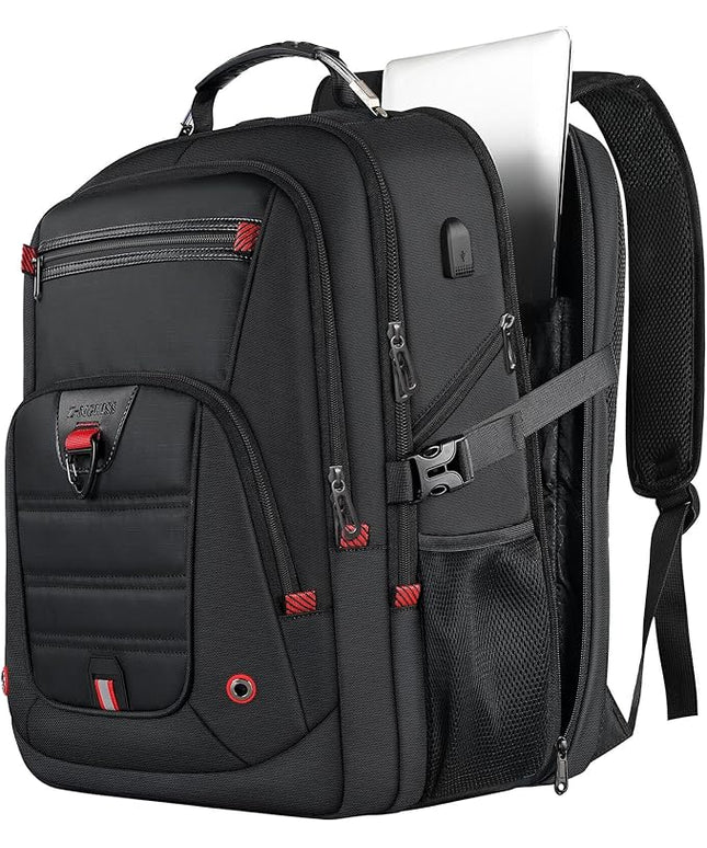 Z-MGKISS Extra Large Backpack for Men, Gaming Laptop Travel Bag Fits 18.4-19" Laptops, TSA Flight-Approved Backpack, Anti-Theft Gym College Business Work Mens Daypack, Black