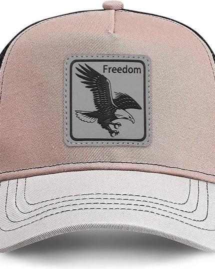 Animal Trucker Hats Leather Pattern Adjustable Snapback Mesh Animal Baseball Cap for Men