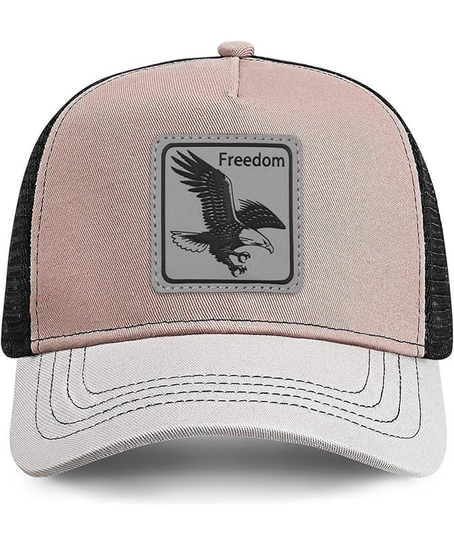 Animal Trucker Hats Leather Pattern Adjustable Snapback Mesh Animal Baseball Cap for Men