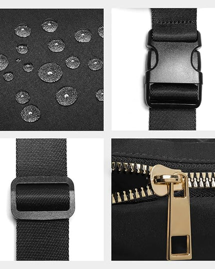 Gitus Belt Bag Fanny Pack Crossbody Bags with Initial Letter Patch Gifts for Wife Older Women Mother Coworker Bridesmaid Anniversary Travel Gifts Beach Gifts (Black-K)