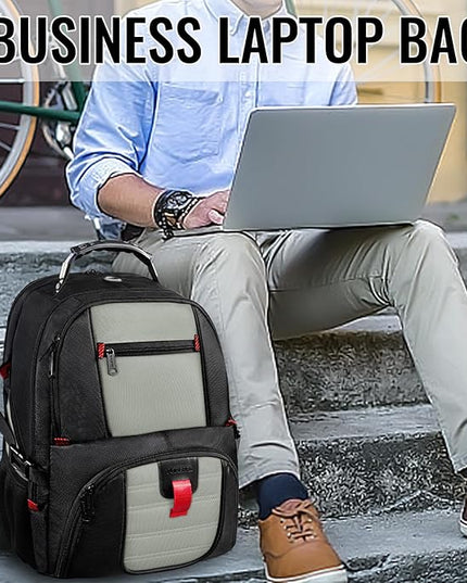 YOREPEK Travel Backpack, 50L Laptop Backpacks for Men Women, Water Resistant Airline Approved Bag with USB Charging Port Fits 17 Inch Computer, Grey