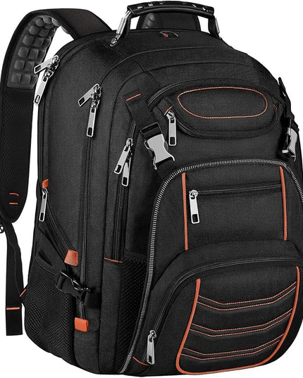 18.4 inch Laptop Backpack, Extra Large Travel Laptop Backpack with USB Charging Port, Big Capacity TSA Friendly RFID Anti Theft Pocket Heavy Duty Computer Bag for Men Women,21.2*15.5*11.5 inch Orange