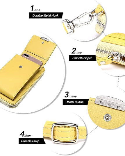KUKOO Small Crossbody Bag Cell Phone Purse Wallet with Credit Card Slots for Women