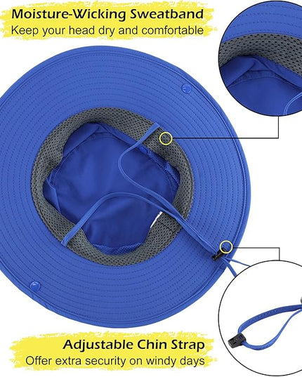 Connectyle Men's Sun Hat UPF 50+ Wide Brim Bucket Hats for Fishing Hiking Gardening Adjustable Boonie Hat Outdoor Safari Hats