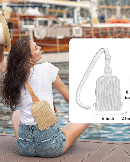 INICAT Faux Straw Crossbody Bags Beach Gifts Valentines Day Her Cruise Ship Essentials Women Summer Small Sling Purses