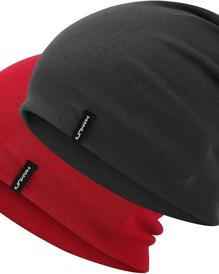 Slouchy Beanie for Women Men Soft Cotton Chemo Hats Double-Layer Warm Beanie Cap for Daily Wear & Transitional Seasons