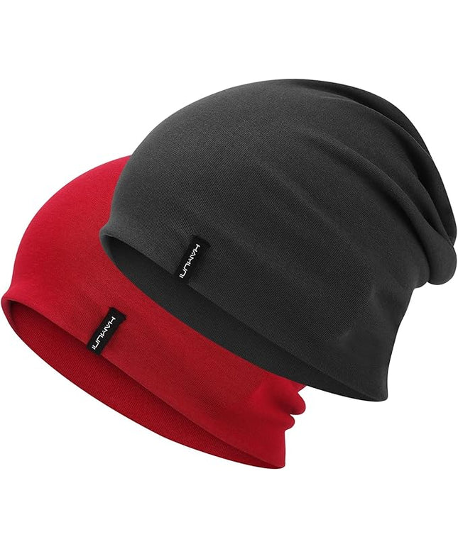 Slouchy Beanie for Women Men Soft Cotton Chemo Hats Double-Layer Warm Beanie Cap for Daily Wear & Transitional Seasons