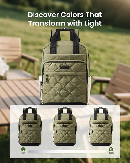 LOVEVOOK Travel Backpack for Women, 15.6 Inch Quilted laptop Backpack With Pouch Pocket for Large Capacity Cup, Large Capacity Work Bag College Bookbag, Carry On Personal Item Bag