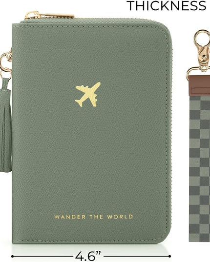 Beautiful Passport Holder for Travel with Wristlet Strap - All-in-One Wallet for Women with Card Slots and Tassel Keychain - Perfect Case to Keep Your Travel Documents Organized & Safe