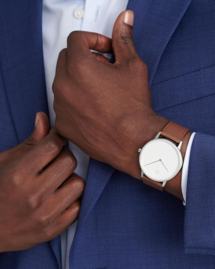 Movado Face Men's Luxury Quartz Watch - Swiss Movement - Water Resistance 30 Meters (3ATM) - Elegant Timepiece - Gift for Him - 41mm