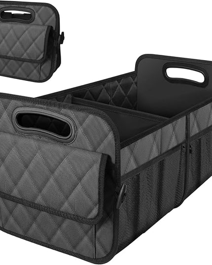 Deosk Car Trunk Organizer for SUV, Car Organizers and Storage with 6 Pocket, Car Accessories for Women/Men 70L Waterproof Polyester Trunk Organizer(Large, Charcoal)