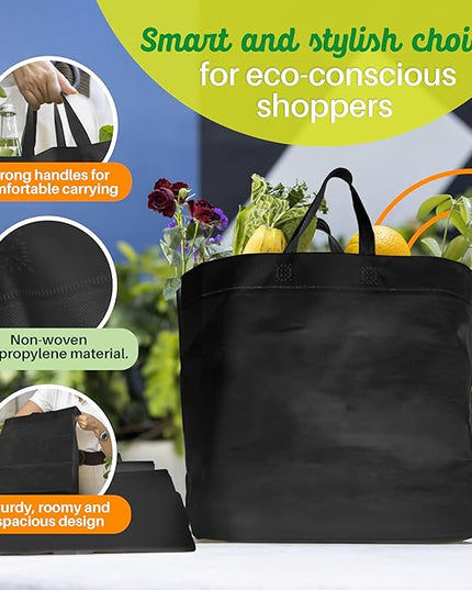 Simply Cool Reusable Grocery Bags Eco-Friendly - Reusable Shopping Bags, Heavy Duty Grocery Bags, Foldable, Tote Bags Bulk