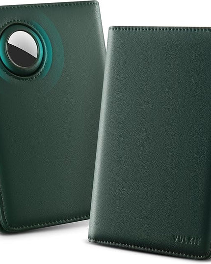 VULKIT Passport Holder with Airtag Slot, Premium Nappa Leather, RFID Blocking Airtag Passport Wallet