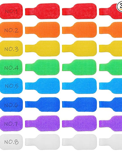 32 Pcs Multi Color Durable Cable Lables with Writable Surface,Waterproof Wire Labels for Electronics Organization,Computer&Industrial Cable Management,1.7" x 0.78"Cord Tags(8 Colors)