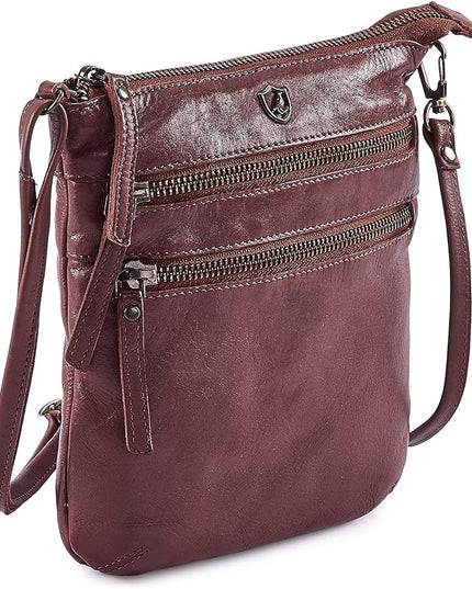 Crossbody Sling Bag for Women Small Real Leather Purse Vintage Travel Crossover Shoulder Bag Handmade