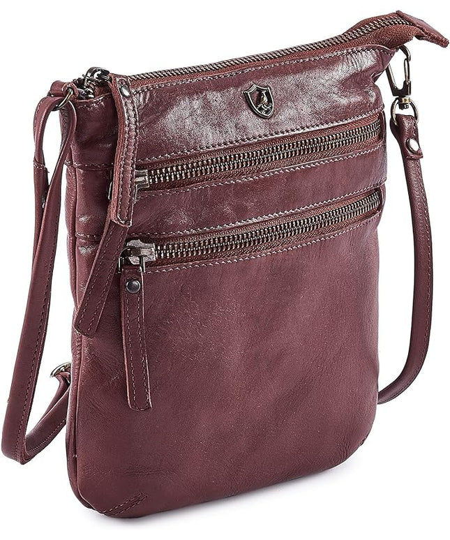 Crossbody Sling Bag for Women Small Real Leather Purse Vintage Travel Crossover Shoulder Bag Handmade