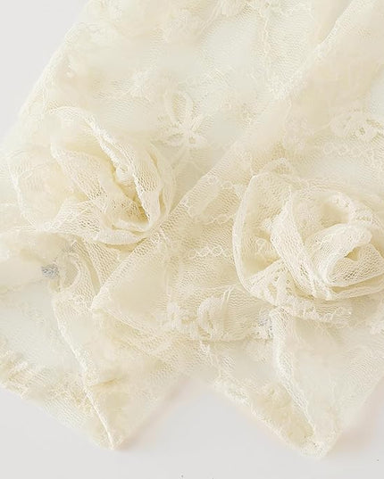 BABEYOND Lace Gloves Women - Floral Opera Gloves Stretchy Elegant Tea Party Accessories for Wedding Prom Evening Party