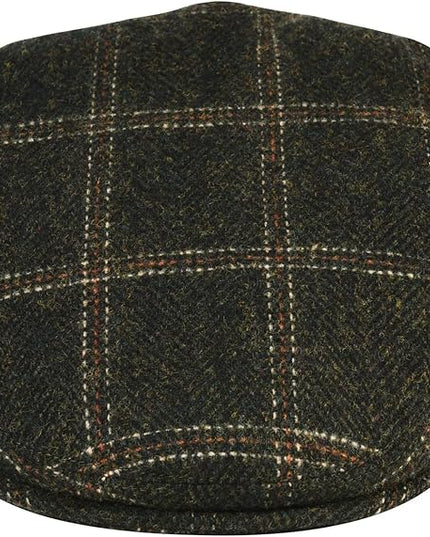 VOBOOM Men's Herringbone Flat Ivy Newsboy Hat Wool Blend Gatsby Cabbie Cap