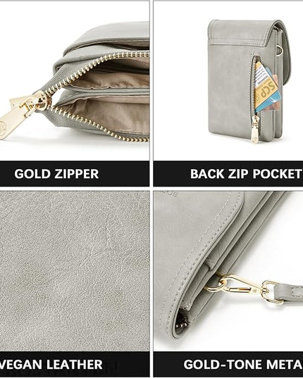 BOSTANTEN Vegan Leather Small Crossbody Bags for Women Designer Cell Phone Bag Wallet Purses Adjustable Strap