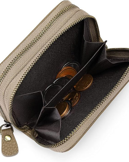 GOIACII Small Genuine Leather Wallet for Women, RFID Blocking Credit Card Holder Wallet