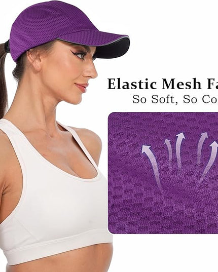 GADIEMKENSD Women's Race Day Running Cap Performance Mesh Hat - Excellent Ventilation, Lightweight, Reflective Safety