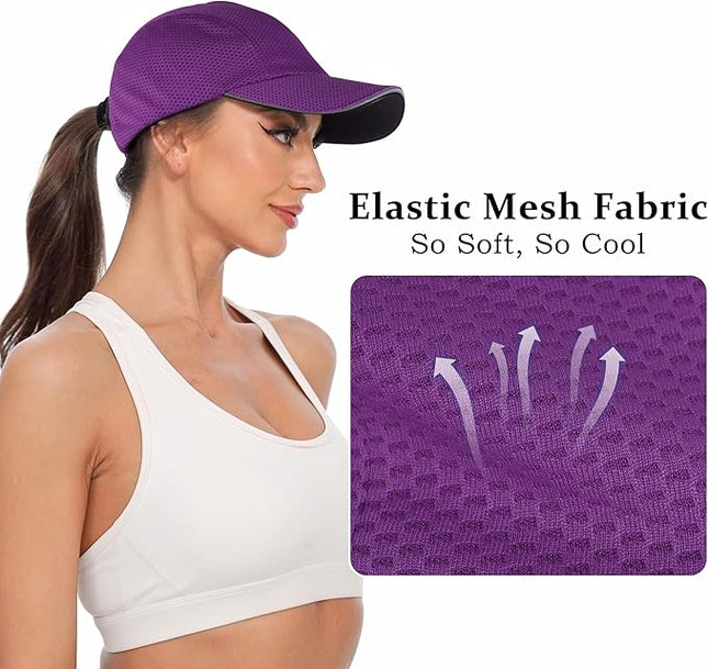 GADIEMKENSD Women's Race Day Running Cap Performance Mesh Hat - Excellent Ventilation, Lightweight, Reflective Safety