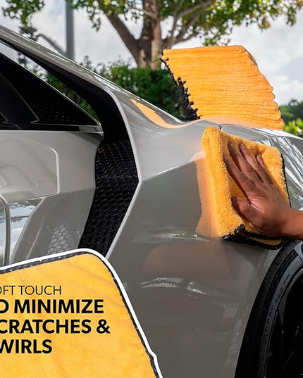 Chemical Guys Professional Grade Premium Microfiber Towels for Cars, Gold, 16" x 16", Ultra-Soft and Scratch-Free Car Detailing Cloths for Trucks, Motorcycles, and More - 12 Pack