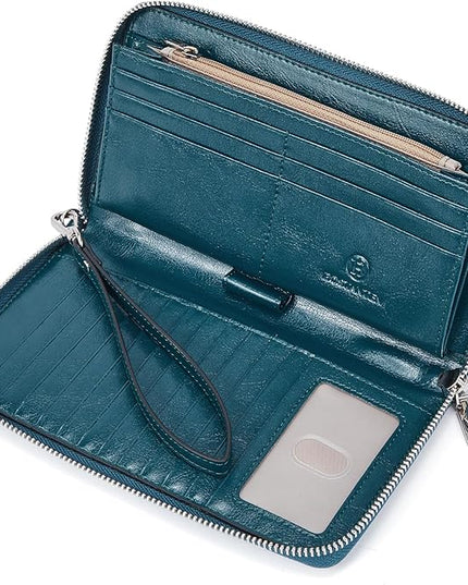 BOSTANTEN Leather Wallet for Women RFID Blocking Zip Around Credit Cards Holder Phone Clutch