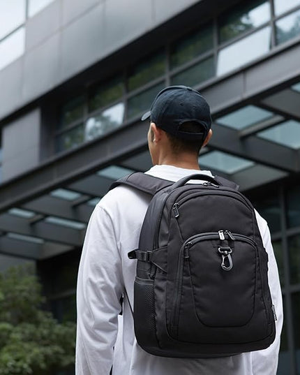 Amazon Basics Travel Laptop Backpack for 15.6 inch Laptop, Black | for 15.6 inch Laptop