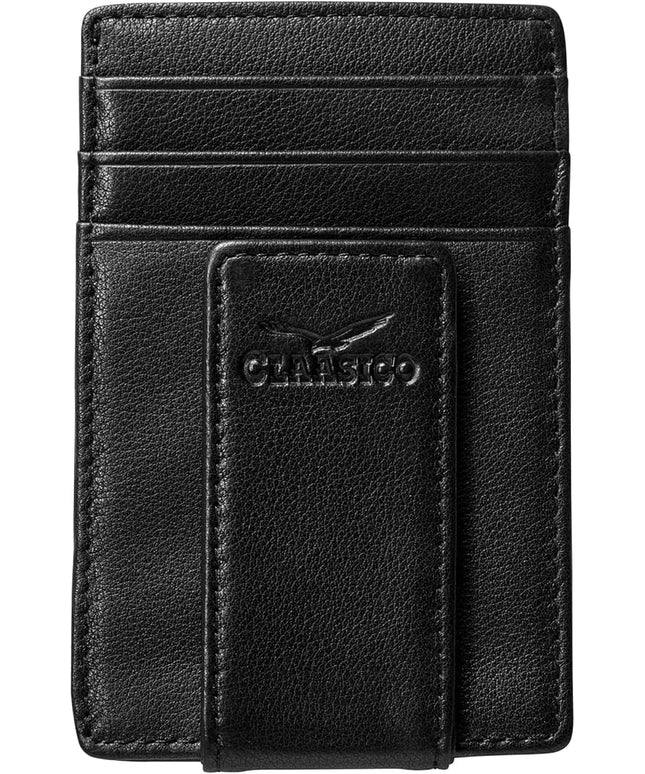 Money Clip Leather Wallet For Men Slim Front Pocket RFID Blocking with Super Strong Magnetic