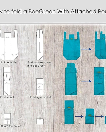 BeeGreen Light Blue Reusable Grocery Bags Wholesale Blue Reusable Kitchen Bags Bulk Foldable-Machine Washable with Zipper Storage Pouch 50 Packs