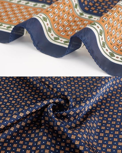 27.5 Inches Square Silk Feeling Neck Scarf for Men Necktie Silk Bandanas Pocket Square Cowboy Scarves