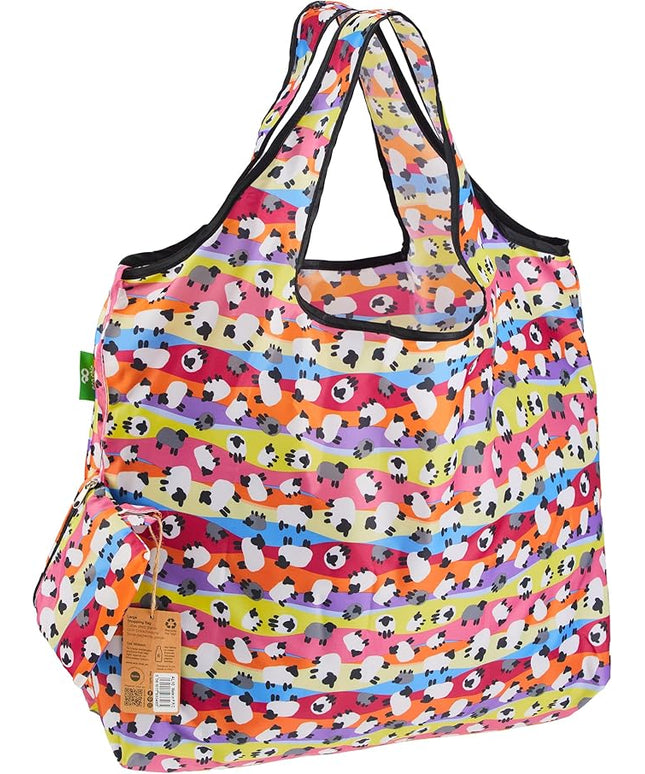 ECO CHIC Foldable Reusable Large Grocery Bags - Foldable Grocery Bags - Lightweight, Recycled & Reusable Shopping Bag - Waterproof, Packable Tote Fitting in Fine Grocery Bag Carrier