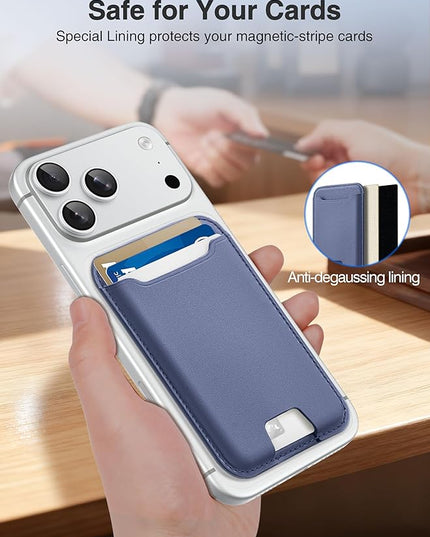 TopMade for Magsafe Wallet, Strongest Magnetic Card Holder for iPhone 17, iPhone 16/15/14/13/12 Series, Leather Magnetic Phone Wallet with Powerful Magnet, Card RFID Blocking, Fit 4 Cards, Purple