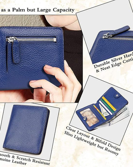 AINIMOER Small Leather Wallet for Women, Ladies Credit Card Holder RFID Blocking Women's Mini Bifold Pocket Purse