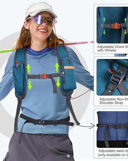 FIORETTO 20L Hiking Backpack for Women Men Mini Packable Backpack Lightweight Small Daypack for Camping Travel Outdoor, Turquoise