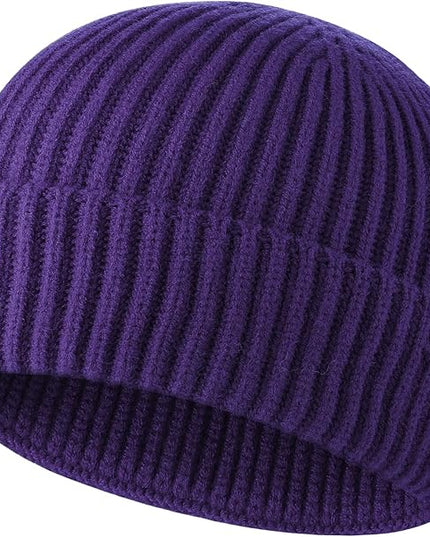 ROYBENS Swag Wool Knit Cuff Short Fisherman Beanie for Men Women, Winter Warm Hats