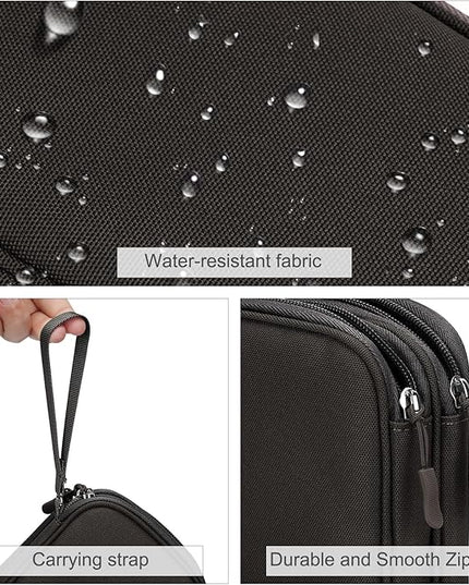 FYY Electronic Organizer, Travel Cable Organizer Bag Pouch Electronic Accessories Carry Case Portable Waterproof Double Layers Storage Bag for Cable, Charger, Phone, Earphone, Medium Size, Coffee