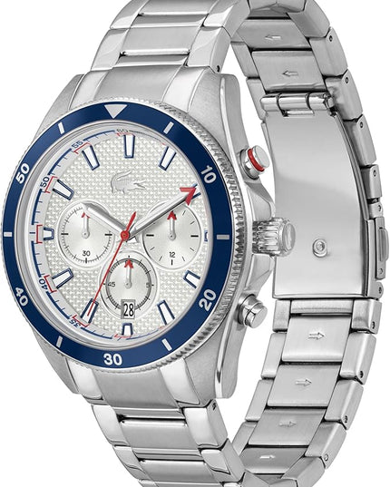 Lacoste Mainsail Men's Chronograph Watch - Stainless Steel - Water Resistant up to 5ATM/50 Meters - Contemporary, Sporty - Premium Fashion Timepiece - Gift for Him - 43mm