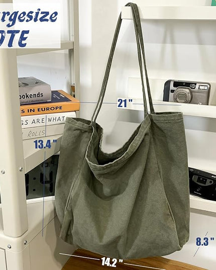 Canvas Tote Bag for Women Large Hobo Shoulder Bag for Work Travel Casual Message Bag Tote Purse handbags